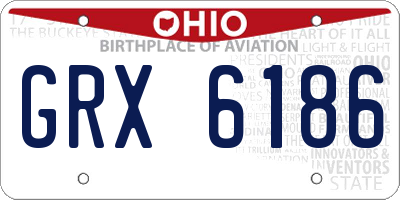 OH license plate GRX6186
