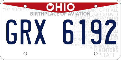 OH license plate GRX6192