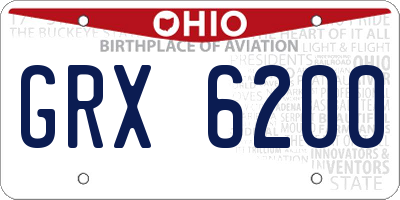 OH license plate GRX6200