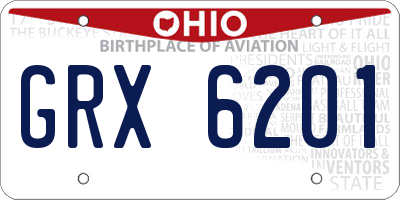 OH license plate GRX6201