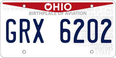 OH license plate GRX6202
