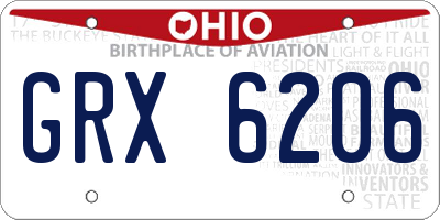 OH license plate GRX6206