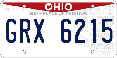 OH license plate GRX6215