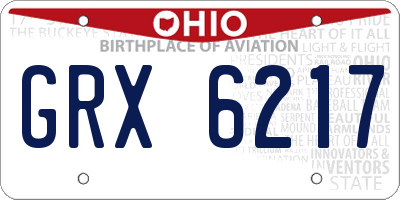 OH license plate GRX6217