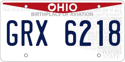 OH license plate GRX6218