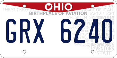 OH license plate GRX6240