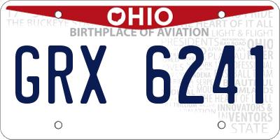 OH license plate GRX6241