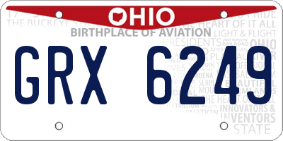 OH license plate GRX6249