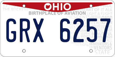 OH license plate GRX6257