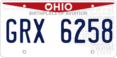 OH license plate GRX6258