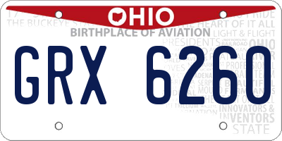 OH license plate GRX6260