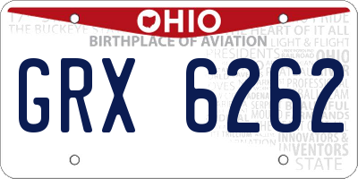 OH license plate GRX6262