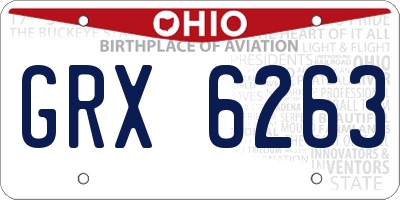 OH license plate GRX6263