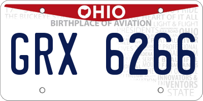 OH license plate GRX6266