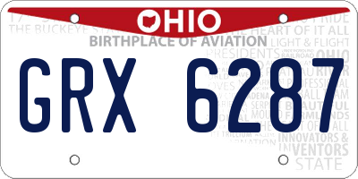 OH license plate GRX6287