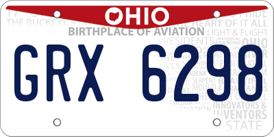 OH license plate GRX6298