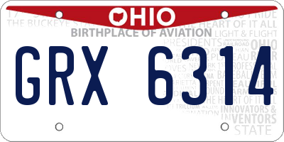 OH license plate GRX6314