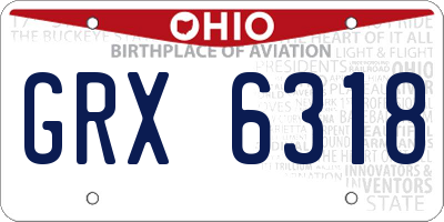 OH license plate GRX6318
