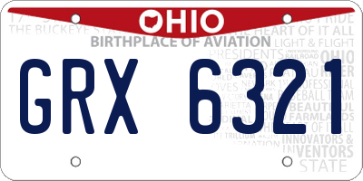 OH license plate GRX6321