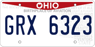 OH license plate GRX6323