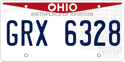 OH license plate GRX6328
