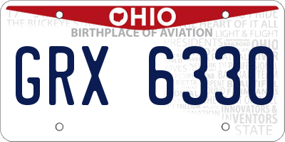 OH license plate GRX6330