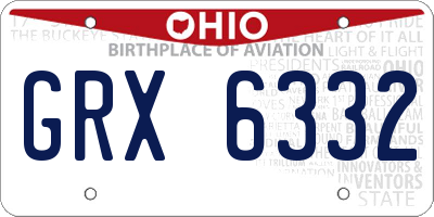 OH license plate GRX6332