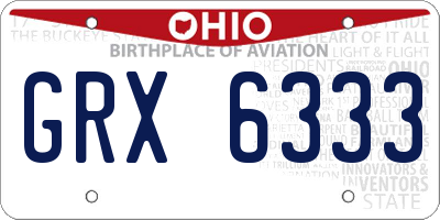 OH license plate GRX6333