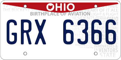 OH license plate GRX6366