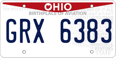 OH license plate GRX6383