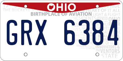 OH license plate GRX6384