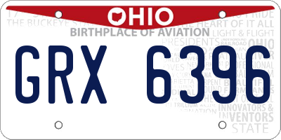 OH license plate GRX6396