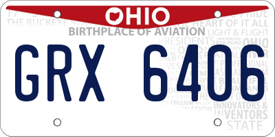 OH license plate GRX6406