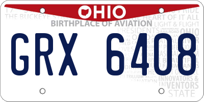 OH license plate GRX6408