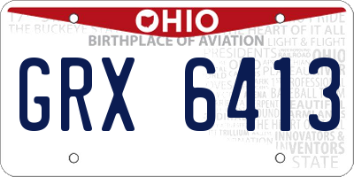 OH license plate GRX6413