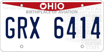 OH license plate GRX6414