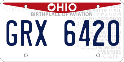 OH license plate GRX6420