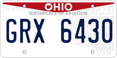 OH license plate GRX6430