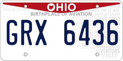 OH license plate GRX6436