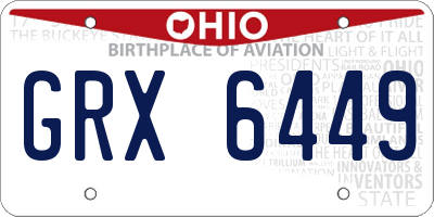 OH license plate GRX6449