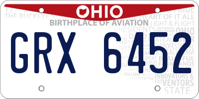 OH license plate GRX6452