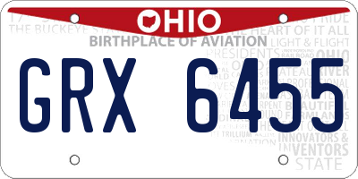 OH license plate GRX6455