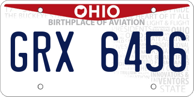 OH license plate GRX6456