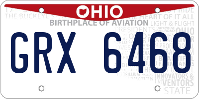 OH license plate GRX6468