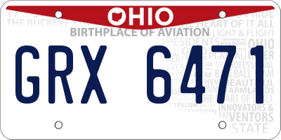 OH license plate GRX6471