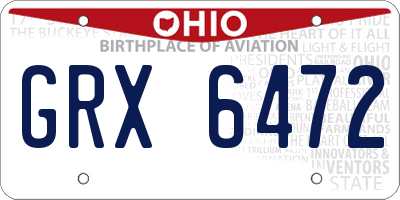 OH license plate GRX6472