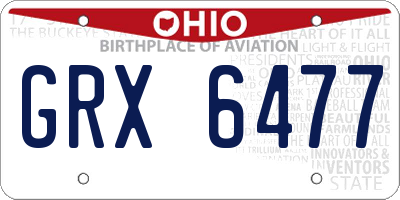 OH license plate GRX6477