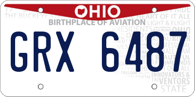OH license plate GRX6487
