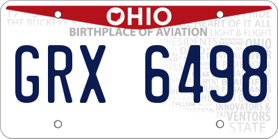 OH license plate GRX6498