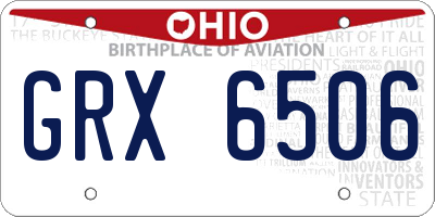OH license plate GRX6506